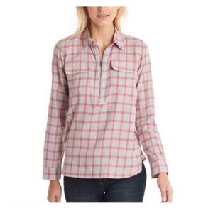 NWT Long Sleeve Plaid Quarter Zip Shirt